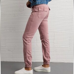 NWT American Eagle High Rise Stretch Dusty Pink Joggers